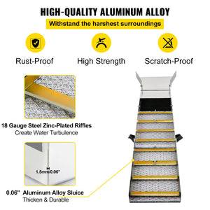 Folding Sluice Box 50" | Lightweight Gold Prospecting Box with Miner's Moss