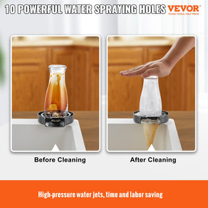 Glass Rinser | 10-Hole 360° Rotating Cup Washer with ABS Holder