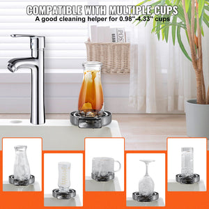 Glass Rinser | 10-Hole Rotating Cup Washer with ABS Holder