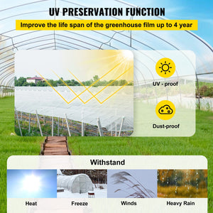 Greenhouse Film 24x100ft | 6 Mil Clear Polyethylene Sheeting | UV Proof Greenhouse Plastic Cover | For Gardening, Farming & Agriculture