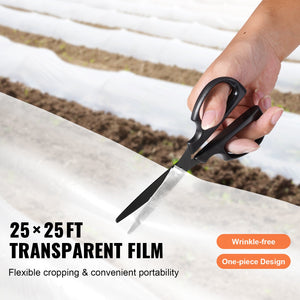 Greenhouse Film | 7.6x7.6m Clear Polyethylene 6 Mil | UV-Resistant Plastic Sheeting for Gardening & Agriculture