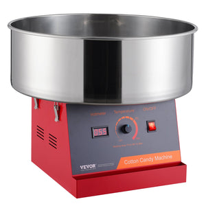 Cotton Candy Machine | 1000W Commercial Candy Floss Maker with Bowl & Scoop | Home & Party Use – Red