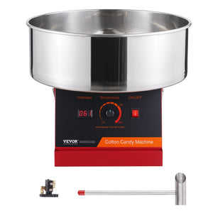 Cotton Candy Machine | 1000W Commercial Candy Floss Maker with Bowl & Scoop | Home & Party Use – Red