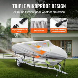 Boat Cover | 600D Waterproof | Fits 20–22ft V-Hull & Tri-Hull Runabout Boats