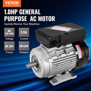 Electric Motor 2.2KW 2800RPM | Single Phase AC Motor with 24mm Shaft | CW/CCW Rotation