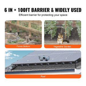Solar Panel Bird Guard | 6in x 100ft Critter Guard Roll Kit with 60 Fasteners | Protect Panels from Pests