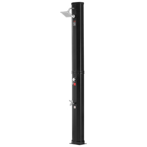 Outdoor Solar Heated Shower 35L | Poolside Shower Kit with Overhead & Foot Tap | Fast Assembly with Pre-Drilled Holes | For Backyard, Pool & Beach