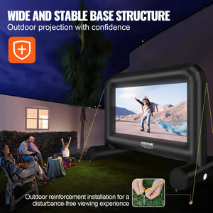 Inflatable Movie Screen | 14ft Outdoor Blow-Up Projector Screen with Blower & Carry Bag | Front/Rear Projection