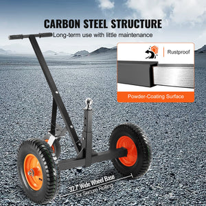 Adjustable Trailer Dolly | 1000lb Tongue Weight Capacity | 2" Ball, Pneumatic Tires, 19–26" Adjustable Height for RV, Boat, Trailer
