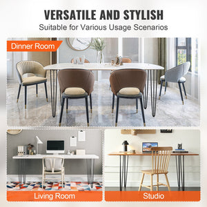 Hairpin Table Legs 0.7m | Set of 4 | 408kg Load Capacity | 3-Rod Solid Carbon Steel Black