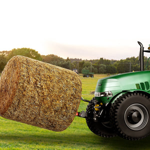 Hay Spear | 49" Bale Spike | 726kg Load | 3-Point Hitch Tractor Attachment with 2x 17.5" Stabilizer Spears
