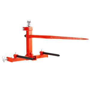 Hay Spear | 49" Bale Spike | 726kg Load | 3-Point Hitch Tractor Attachment with 2x 17.5" Stabilizer Spears
