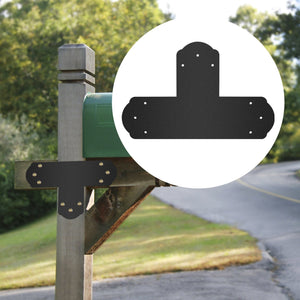 T Mending Plate Set | 8-Piece 6" Black Steel Flat Connector for Post & Beam Joints