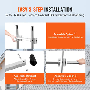 Ladder Stabilizer Extension Standoff | Heavy Duty Wing Span Attachment for Ladders