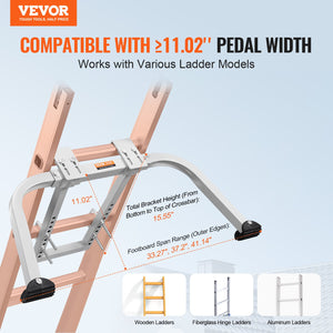 Ladder Stabilizer with Wing Span | Heavy Duty Steel Roof Hook Extension Ladder Support