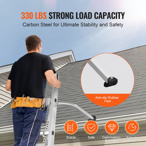 Ladder Stabilizer with Wing Span | Heavy Duty Steel Roof Hook Extension Ladder Support