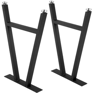 Metal Table Legs 28"x17.7" A-Frame | Heavy Duty Black Wrought Iron | Set of 2 with Floor Protectors