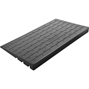 Rubber Threshold Ramp 4 Inch Rise | 3 Channel Cord Cover | Solid Rubber Doorway Entry Ramp | 2200lbs Load Capacity | Wheelchair & Scooter Access Ramp