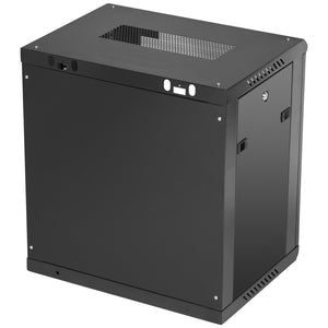 Wall Mount Server Cabinet 393.7mm Deep | Locking Glass Door | 90.72kg Capacity