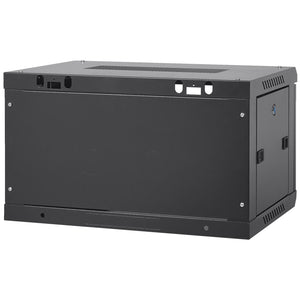 6U Wall Mount Network Cabinet 15.5" Deep | Locking Glass Door & Side Panels | 200lbs Capacity | For IT Equipment & AV Devices
