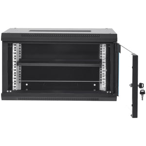 6U Wall Mount Network Cabinet 15.5" Deep | Locking Glass Door & Side Panels | 200lbs Capacity | For IT Equipment & AV Devices