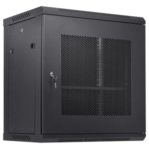 12U Wall Mount Network Cabinet 15.5" Deep | Locking Door & Side Panels | 200lbs Capacity | Rack for IT Equipment & AV Devices