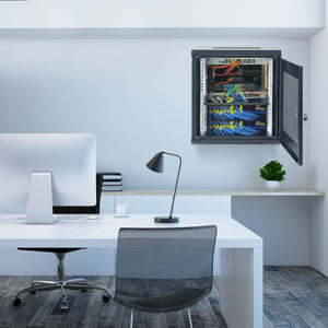 12U Wall Mount Network Cabinet 15.5" Deep | Locking Door & Side Panels | 200lbs Capacity | Rack for IT Equipment & AV Devices