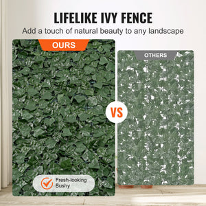 Ivy Privacy Fence 183x244cm | Artificial Green Wall Screen | Mesh Backing & Reinforced Joints | Faux Leaf Hedge for Outdoor Garden & Balcony