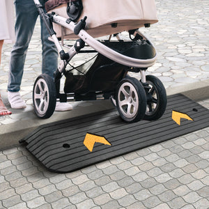 Rubber Threshold Ramp 2.5cm Rise | 15 Ton Capacity | Non-Slip Natural Rubber Entry Ramp for Wheelchair & Scooter Access