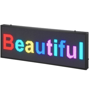 Programmable LED Sign P10 | Full Colour Scrolling Display Panel 99x35cm | WiFi & USB Control | Custom Text & Animation for Shops, Businesses & Events