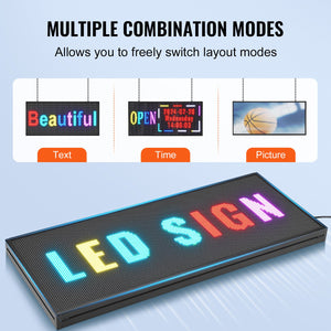 Programmable LED Sign P6 | Full Colour LED Scrolling Panel 99x41cm | WiFi & USB Control | Custom Text & Animation Display Board for Shops, Businesses & Events
