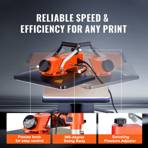 Heat Press Machine | 12x15" 8-in-1 Sublimation Transfer Press