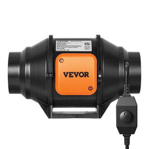 Inline Duct Fan | 102mm 129.7 CFM Ventilation Booster | Variable Speed AC Motor for Grow Tents