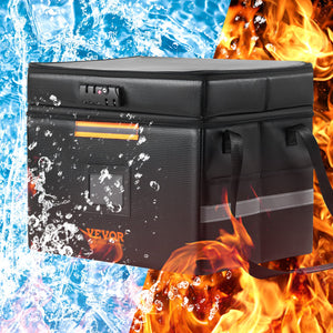 Fireproof Document Box | Lockable Fireproof & Waterproof File Bag | 450x140x315mm for Money, Documents & Jewelry