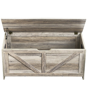 Toy Storage Bench | Wooden 38.98"x15.55"x18.9" Chest for Kids Toys | Grey