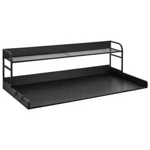 Washer Dryer Countertop | 54x27" Wooden Cover with Storage Shelf | Black