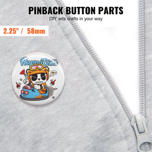 Button Badge Supplies | 2.25" (58mm) Parts for Button Maker Machine | 500 Sets