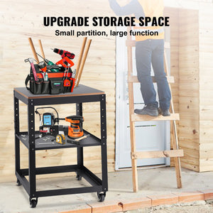 Planer Stand 45kg Capacity | 3-Height Adjustable Table with Casters & Storage | Fits Most Planers, Saws & Benchtop Tools