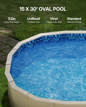 Oval Pool Liner | 15x30 ft Unibead 52" Wall Height Liner