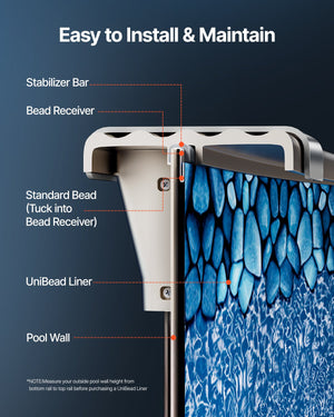 Oval Pool Liner | 15x30 ft Unibead 52" Wall Height Liner