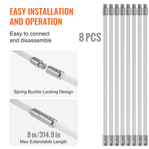 Chimney Sweep Kit 8m | Nylon Rods & 360° Brush for Fireplace Flue Cleaning