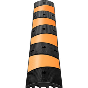 Rubber Speed Bump 1 Pack | 72.8" Modular | 10 Ton Capacity | 2-Channel Cable Protection