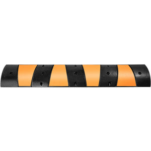 Rubber Speed Bump 1 Pack | 72.8" Modular | 10 Ton Capacity | 2-Channel Cable Protection