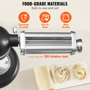 Pasta Attachment for KitchenAid | Stainless Steel Pasta Sheet Roller | 8 Thickness Settings