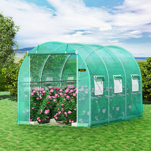 Walk-in Tunnel Greenhouse | 12x7x7 ft | Galvanised Frame & Waterproof Cover