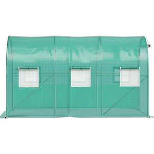 Walk-in Tunnel Greenhouse | 12x7x7 ft | Galvanised Frame & Waterproof Cover