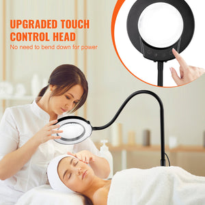 Floor Magnifying Glass 5X | LED Light with Stand & Flexible Gooseneck | Hands-Free Magnifier Lamp for Craft & Reading