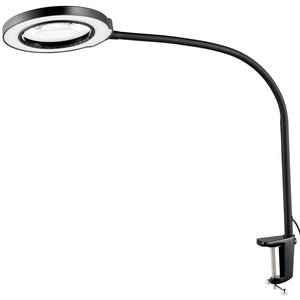 Floor Magnifying Glass 5X | LED Light with Stand & Flexible Gooseneck | Hands-Free Magnifier Lamp for Craft & Reading