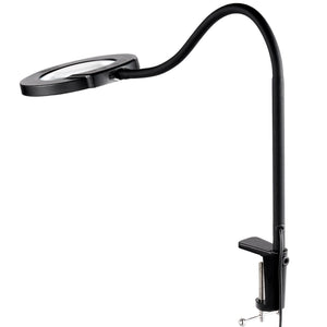 Floor Magnifying Glass 5X | LED Light with Stand & Flexible Gooseneck | Hands-Free Magnifier Lamp for Craft & Reading
