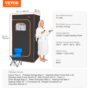 Sauna Tent | Far Infrared 1400W Portable Spa for Weight Loss & Detox